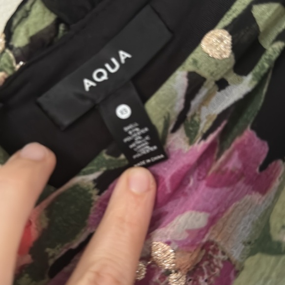 Bloomingdale’s Aqua Floral Dress size 2 - Picture 3 of 3